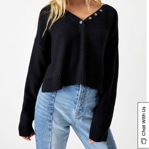 Pacsun LA Hearts V Neck Button Up Sweater